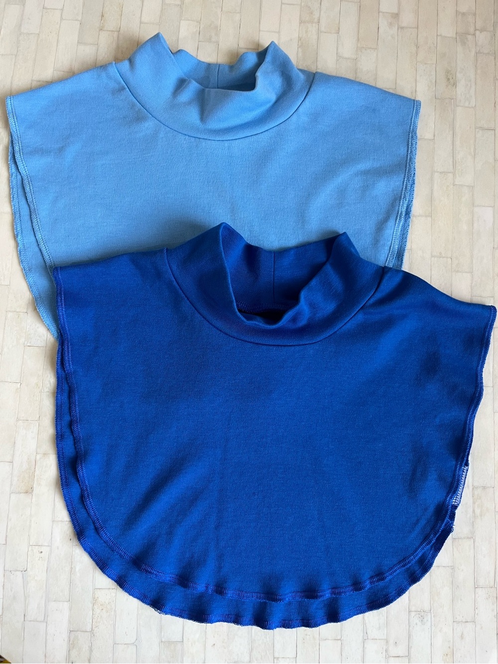 Blair Cotton Blend Mock Turtleneck Dickeys in Light Blue & Royal Blue